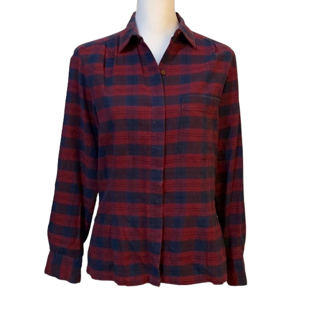 Vintage Calvin Klein CK Rare Flannel Plaid Button Down Cotton Womens 9 Outdoor